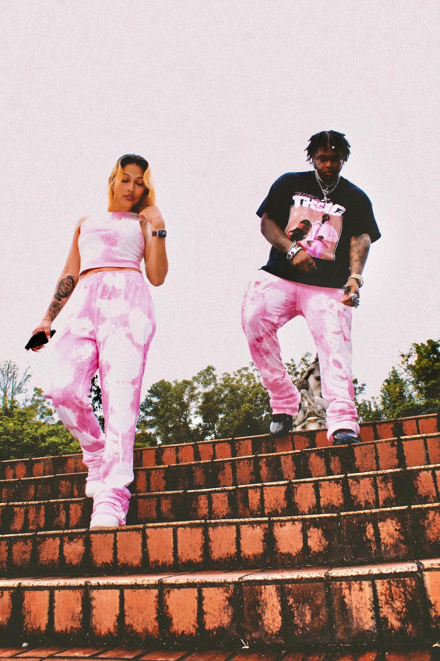 Pink Color Cloud Sweats